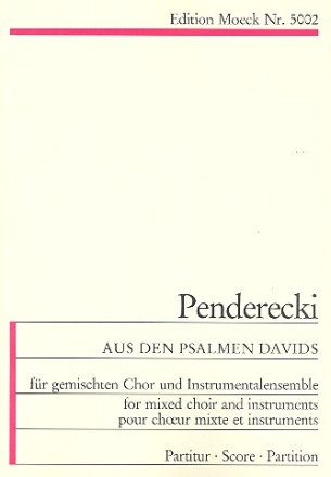 Aus den Psalmen Davids fr gemischten Chor (SATB) und Instrumente Partitur