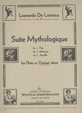 Suite mythologique op.38 for flute (clarinet) solo Ausgabe fr Klarinette