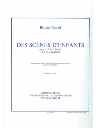 DES SCENES D'ENFANTS NO.1 OP.10 POUR 1,2 OU 3 FLUTES ET 1 OU 2 GUI- TARES       PARTITION+PARTIES