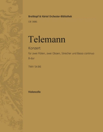 Concerto grosso B-Dur fr 2 Flten, 2 Oboen, Streicher und Bc Violoncello