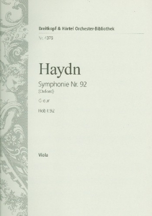 Sinfonie G-Dur Nr.92 Hob.I:92 fr Orchester Viola