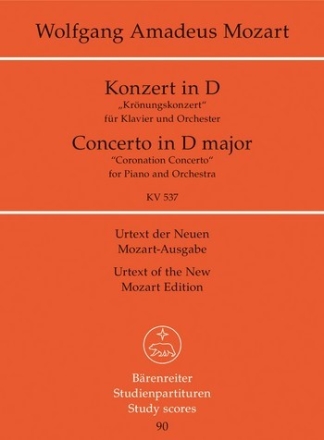 Konzert D-Dur KV537  fr Klavier und Orchester Studienpartitur