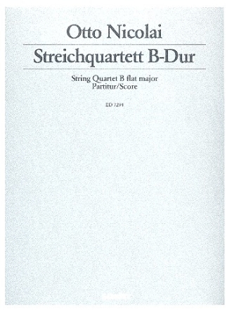 Streichquartett B-Dur fr Streichquartett Partitur