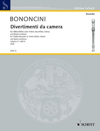 Divertimenti da camera Band 4 (Nr.7-8) fr Altblockflte (Vl/Fl/Ob) und Bc