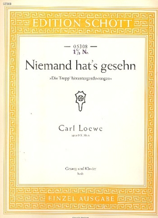 Niemand hat's gesehn op. 9 Heft X Nr. 4 fr hohe Singstimme und Klavier