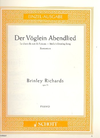 Der Vglein Abendlied op. 71 fr Klavier