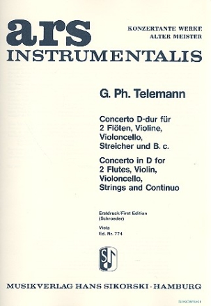 Concerto D-Dur fr 2 Flten, Violine, Violoncello und Streicher Viola