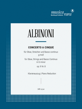 Concerto  5 op.9,8 g minor for oboe and strings for oboe and piano