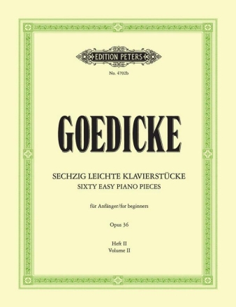 60 LEICHTE KLAVIERSTUECKE FUER ANFAENGER OP.36 BAND 2 V E R G R I F F E N  6/99 CB