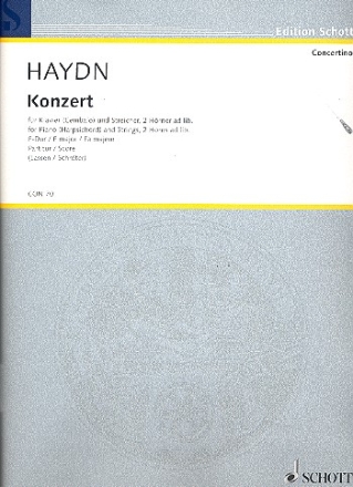 Konzert F-Dur Hob.XVIII:3 fr Klavier und Streicher Partitur