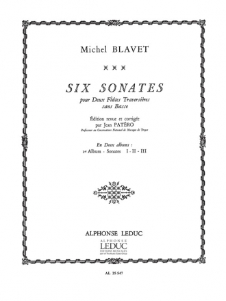 6 SONATES SANS BASSE VOL.1 POUR 2 FLUTES PATERO, ED,