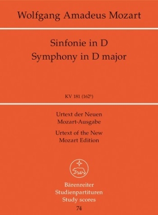 Sinfonie D-Dur KV181 fr Orchester Studienpartitur