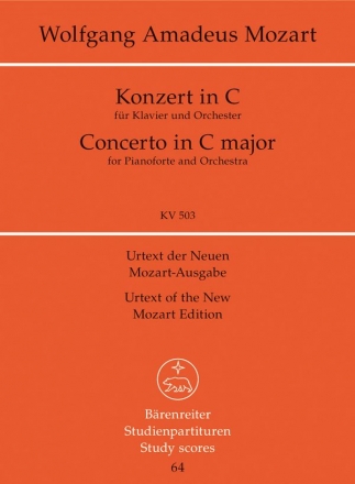 Konzert C-Dur KV503 fr Klavier und Orchester Studienpartitur