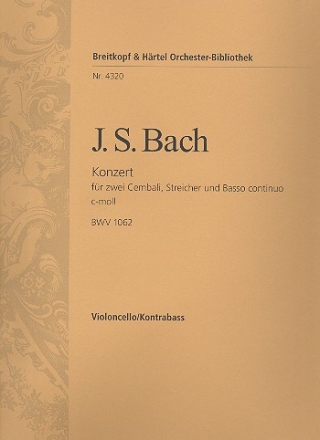 Konzert c-Moll BWV1062 fr 2 Cembali, Streicher und Bc Violoncello / Kontrabass