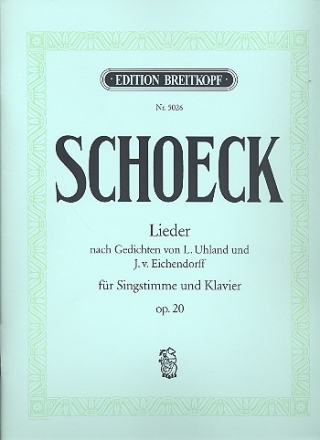 Lieder nach Gedichten von Uhland und Eichendorff op.20 fr Singstimme und Klavier