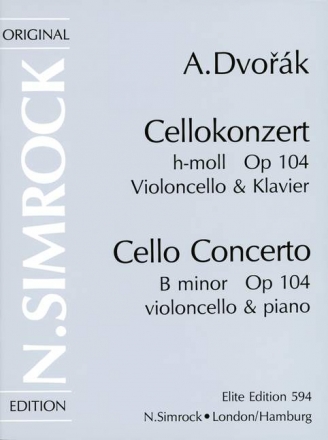 Konzert h-Moll op.104 fr Violoncello und Orchester fr Violoncello und Klavier