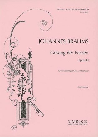 Song of the Fates op.89 for mixed chorus and orchestra vocal score (dt/en)