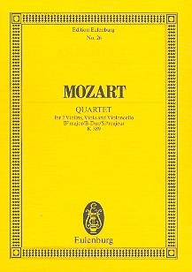 Streichquartett B-Dur KV589 fr Streichquartett Studienpartitur