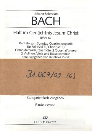 Halt im Gedchtnis Jesum Christ Kantate Nr,67 BWV67 Harmonie