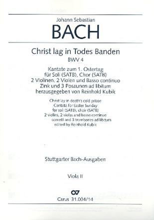 Christ lag in Todesbanden Kantate Nr.4 BWV4 Viola 2