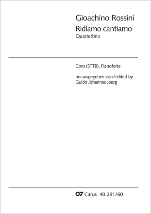 RIDIAMO CANTIAMO QUARTETTO DA CA- MERA SOPRANO, TENORE I, TENORE II, BASSO, PIANOFORTE PARTITUR (IT)