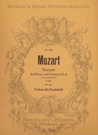 Konzert C-Dur Nr.8 KV246 fr Klavier und Orchester Violoncello / Kontrabass