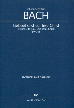 Gelobet seist du Jesu Christ Kantate Nr.91 BWV91 Klavierauszug (dt/en)