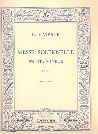 Messe solennelle ut diese mineur op.16 pour satb choeur et 2 orgues partition