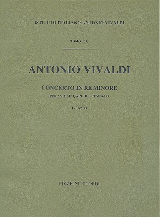 Concerto re minore F1:100 per 2 violini, archi e bc Partitur