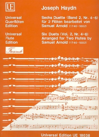 6 Duette Band 2 (Nr.4-6) fr 2 Flten,  Stimmen