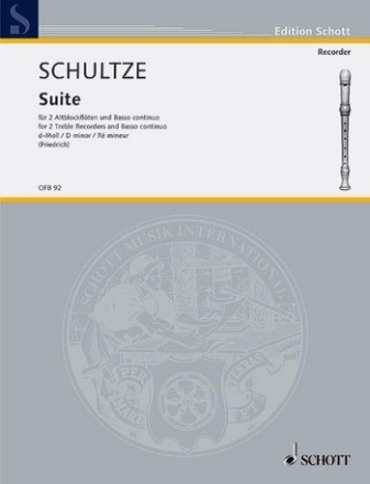 Suite d-Moll fr 2 Alt-Blockflten und Cembalo (Klavier), Viola da gamba (Violoncel Partitur und Stimmen - Partitur = Cembalo