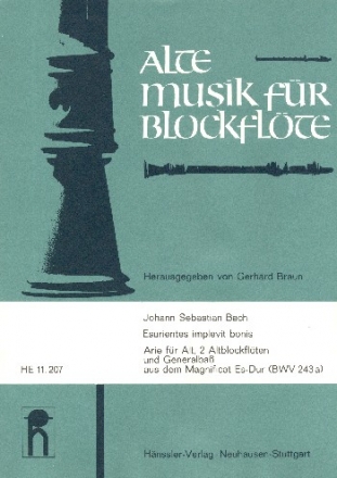 Esurientes implevit bonis BWV243a fr Alt, 2 Altblockflten und Bc Partitur und Stimmen