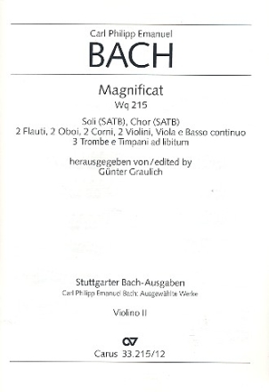 Magnificat D-Dur WQ215 fr Soli, gem Chor und Orchester Violine 2