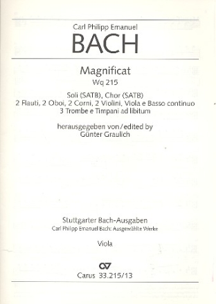 Magnificat D-Dur WQ215 fr Soli, gem Chor und Orchester Viola