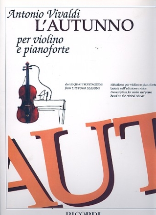 Autunno concerto Fa maggiore op.8,3 per violino e piano