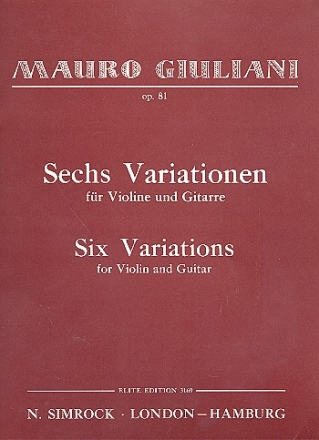 Thema und 6 Variationen A-Dur op.81 fr Violine und Gitarre