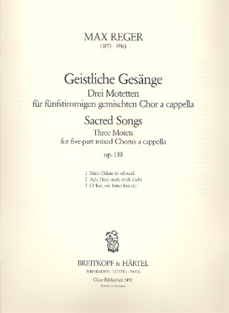 3 Motetten op.110 fr gem Chor a cappella Singpartitur (dt)