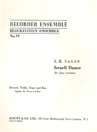 Israelian Dance for 4 recorders (SATB) score