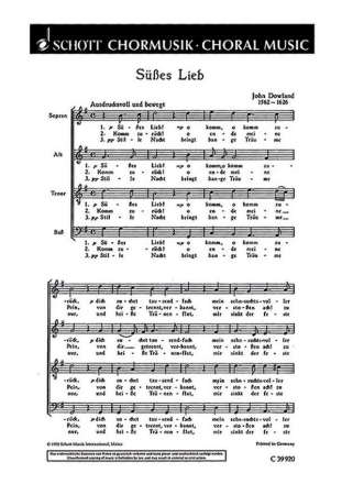 Ses Lieb fr gemischten Chor (SATB) Chorpartitur