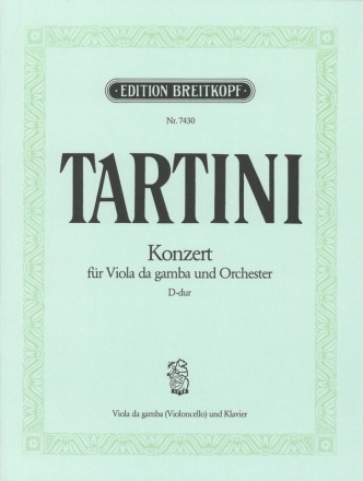 Konzert D-Dur fr Viola da gamba und Orchester Klavierauszug