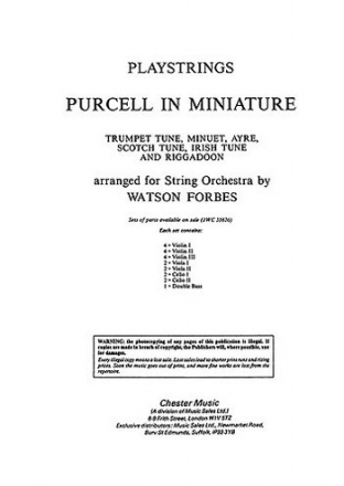 PURCELL IN MINIATURE FOR STRING ORCHESTRA   SCORE PLAYSTRINGS EASY NO.6