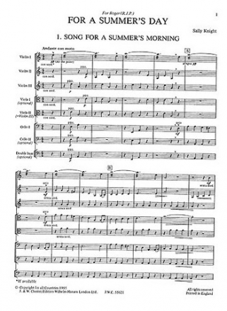 FOR A SUMMER'S DAY FOR STRINGS SCORE PLAYSTRINGS E11