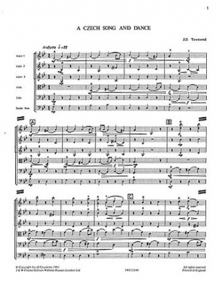 Czech song and dance for string orchestra,  score