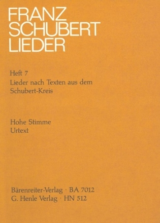 Lieder Band 7 nach Texten aus dem Schubert-Kreis fr hohe Singstimme und Klavier (original)