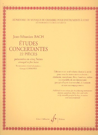 Etudes concertantes 22 pices en 5 suites pour clarientte (saxophone flute, hautbois, violon)