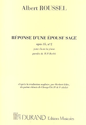 Reponse d'une epouse sage op.35,2 pour sopran et piano (fr)