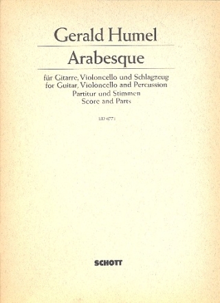 Arabesque fr Gitarre, Violoncello und Schlagzeug (kleine Trommel, Bongos, Tomto Partitur und Stimmen