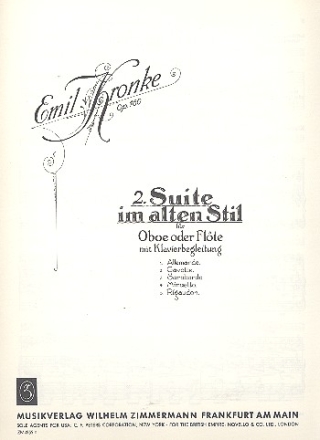 Suite im alten Stil op.160 fr Oboe oder Flte und Klavier