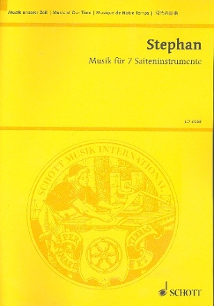 Musik fr 7 Saiteninstrumente fr Streichquintett (auch chorisch), Harfe und Klavier Studienpartitur