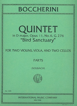 Quintet D major op.11 G276 for 2 violins, viola and 2 cellos parts